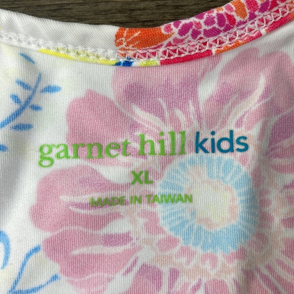 Garnet Hill Kids Girls Floral Racerback Tank Dress, Pink White, size XL - Picture 2 of 9